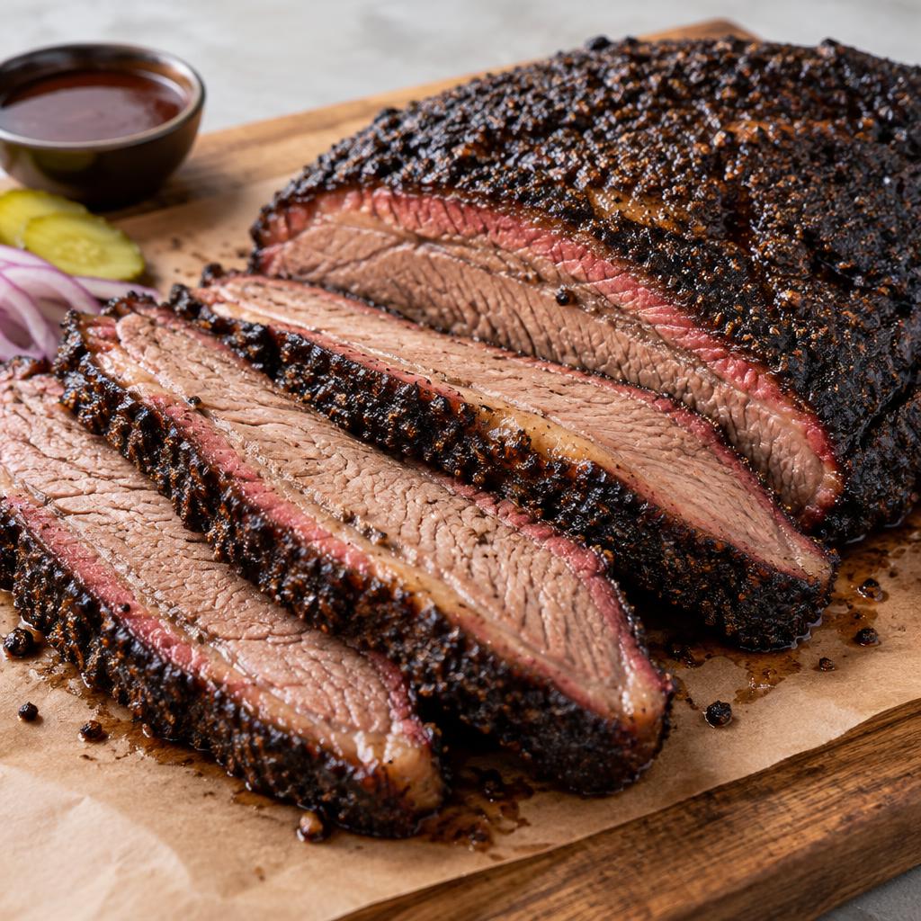 Texas-Style Smoked Brisket fresh off the smoker