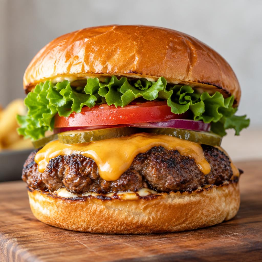Burgers cooked over wood smoke