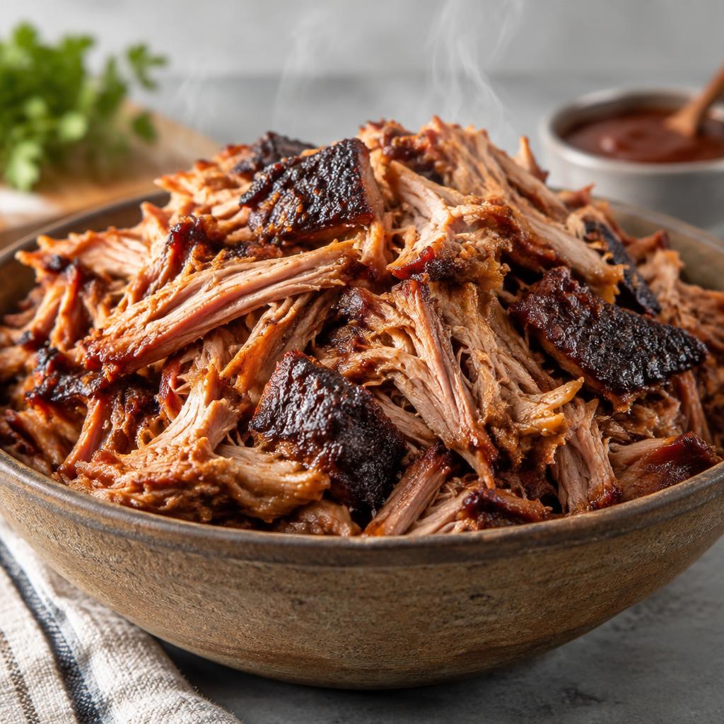 Classic Smoked Pulled Pork fresh off the smoker